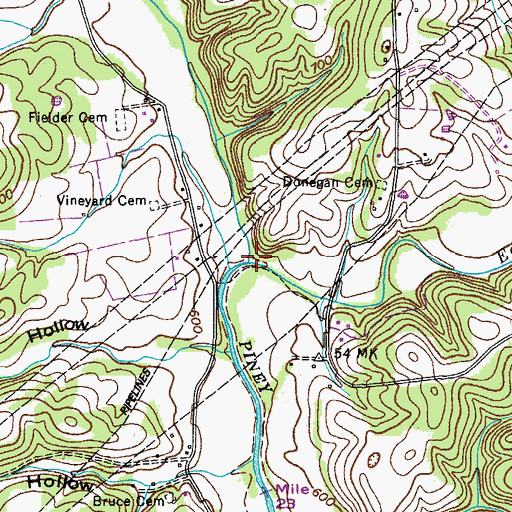 Topographic Map of East Piney River, TN