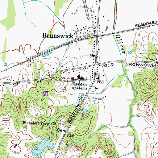 Topographic Map of Eastdale Academy, TN