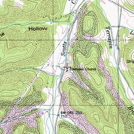 Topographic Map of Ebenezer Church, TN