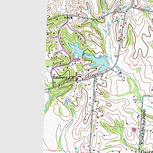 Topographic Map of Embury Church, TN