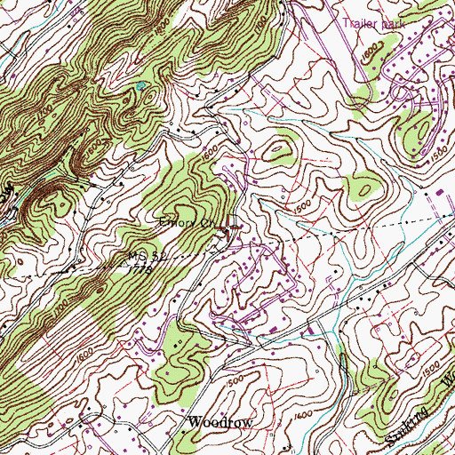 Topographic Map of Emory Church, TN
