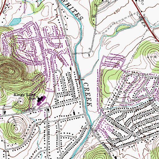 Topographic Map of Ewing Creek, TN