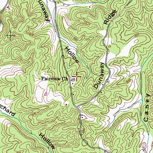 Topographic Map of Fairview Church, TN