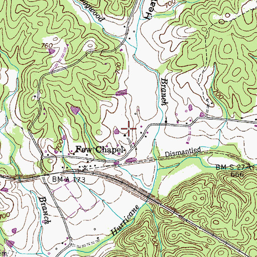 Topographic Map of Few Chapel, TN