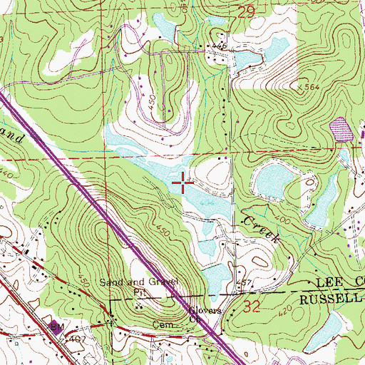 Topographic Map of Webbs Pond, AL