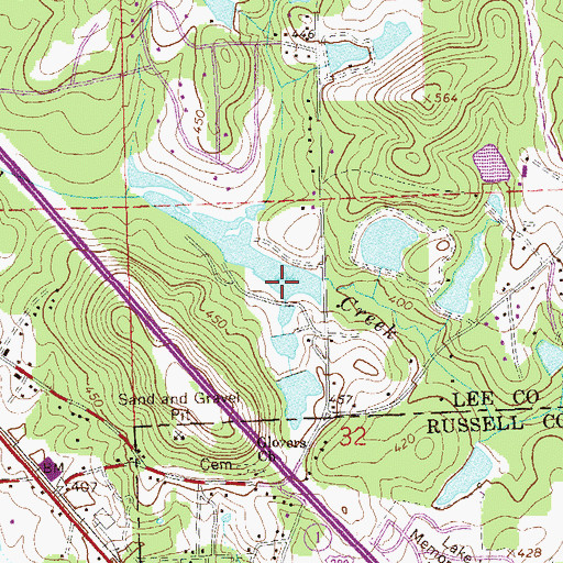 Topographic Map of H H Webb Dam, AL