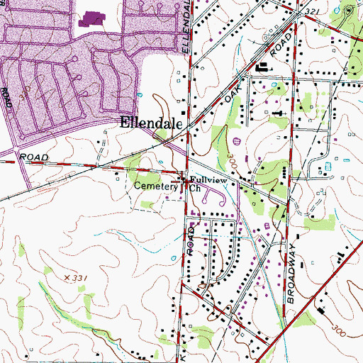 Topographic Map of Fullview Church, TN