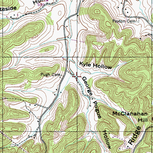 Topographic Map of George Pogue Hollow, TN
