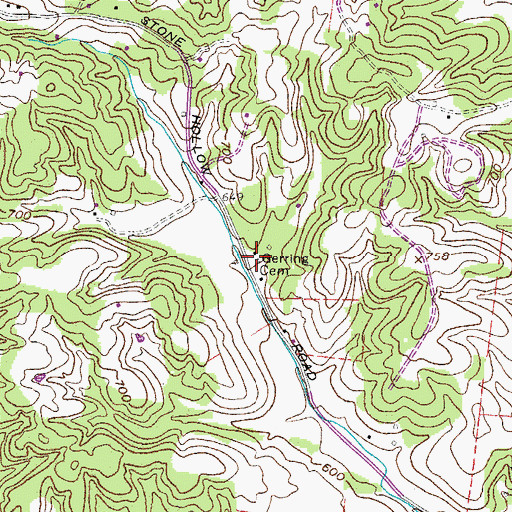 Topographic Map of Gerring Cemetery, TN
