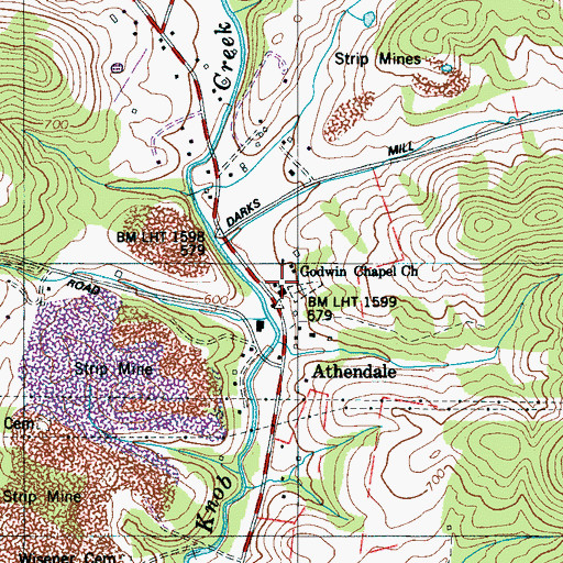 Topographic Map of Godwin Chapel Church, TN