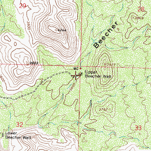 Topographic Map of Upper Beecher Well, AZ