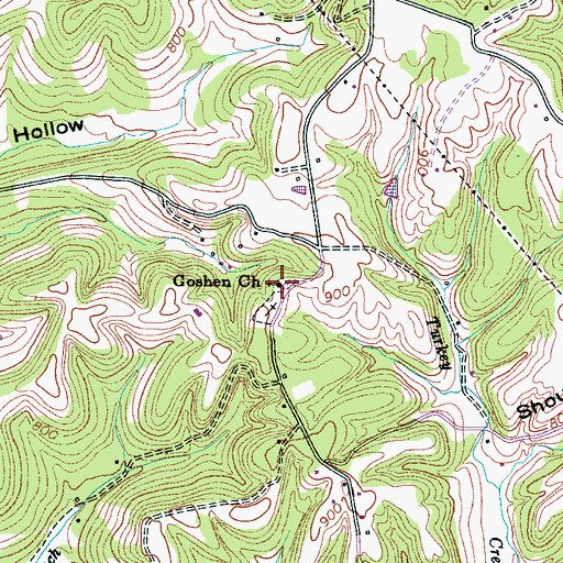 Topographic Map of Goshen Church, TN
