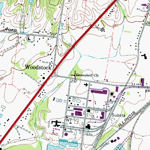 Topographic Map of Greenleif Church, TN