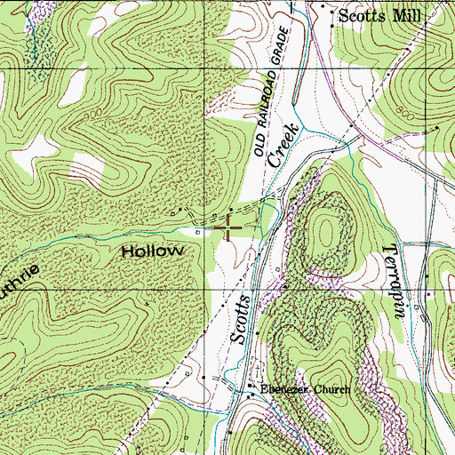 Topographic Map of Guthrie Hollow, TN