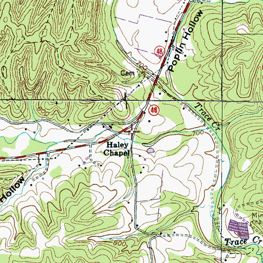 Topographic Map of Haley Chapel, TN