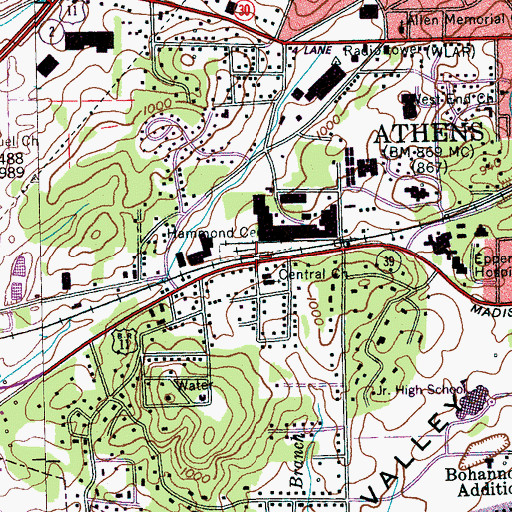 Topographic Map of Hammond Cemetery, TN