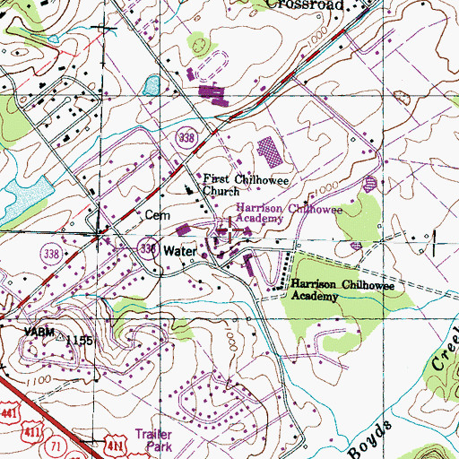 Topographic Map of Harrison Chilhowee Academy, TN