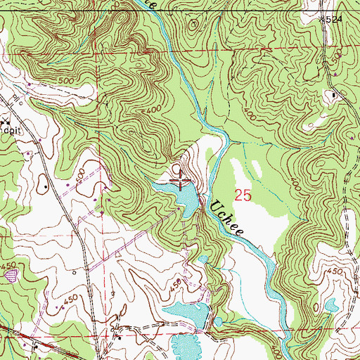 Topographic Map of Hubbard Dam, AL