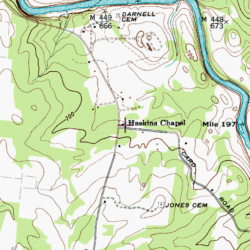 Topographic Map of Haskins Chapel, TN