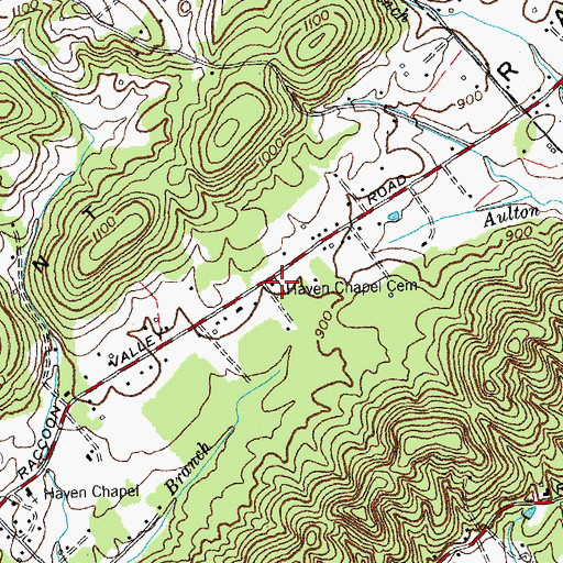 Topographic Map of Haven Chapel Cemetery, TN