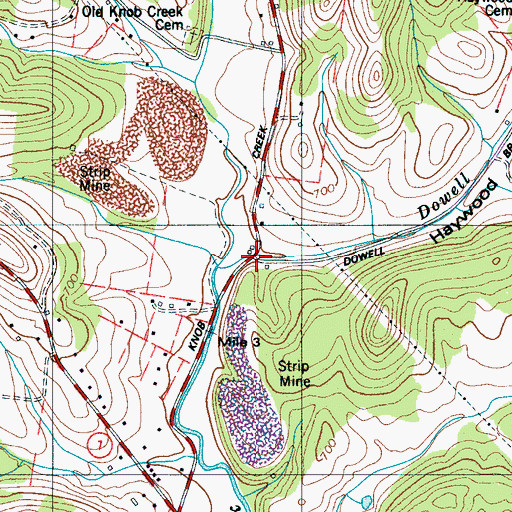 Topographic Map of Haywood Hollow, TN
