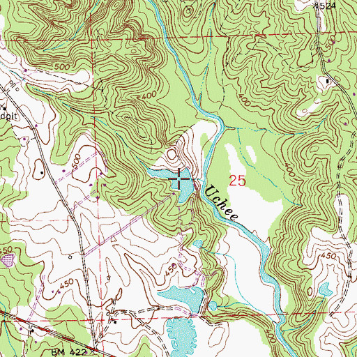 Topographic Map of Hubbard Lake, AL