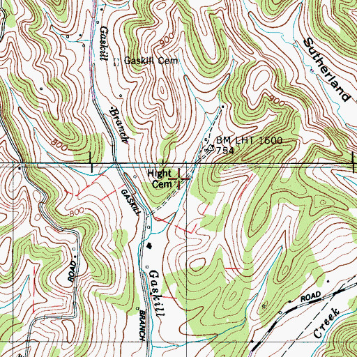 Topographic Map of Hight Cemetery, TN