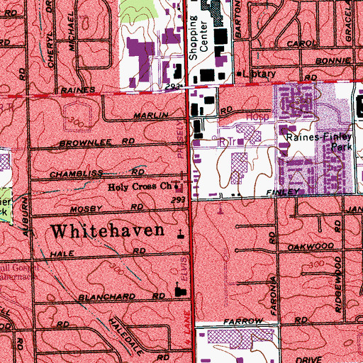 Topographic Map of Holy Cross Church, TN