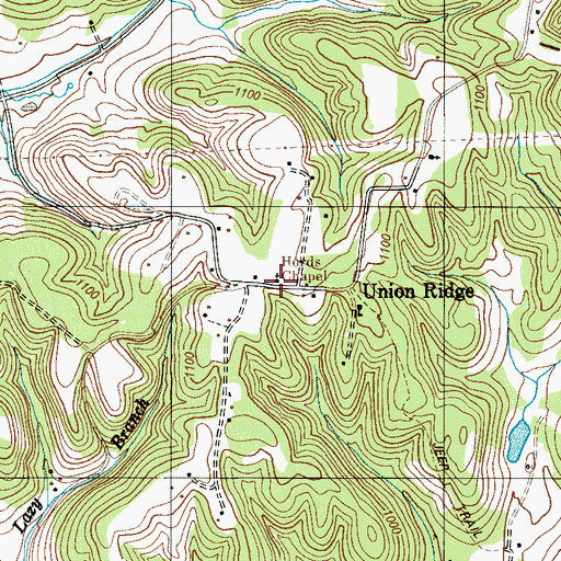 Topographic Map of Hords Chapel African Methodist Episcopal Church, TN