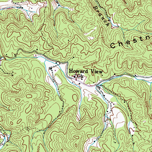Topographic Map of Howard View Church, TN