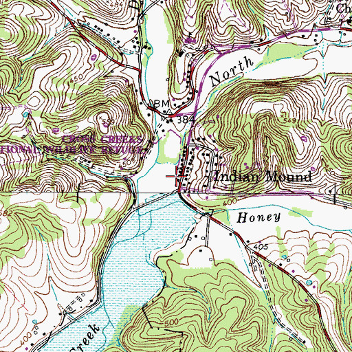 Topographic Map of Indian Mound, TN