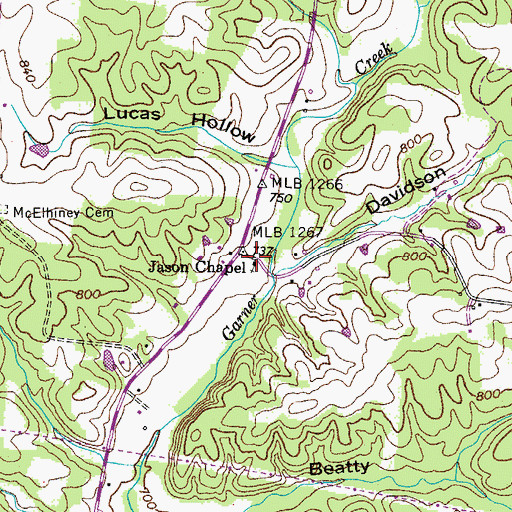 Topographic Map of Jason Chapel Church of the Nazarene, TN