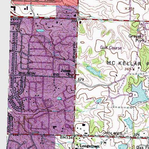 Topographic Map of Jones Church, TN