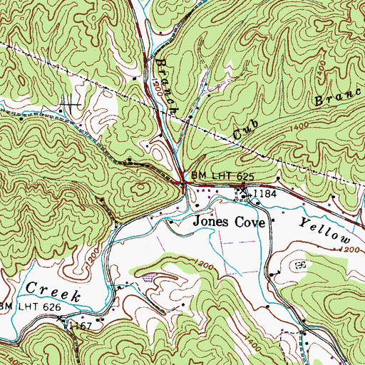 Topographic Map of Jones Cove, TN