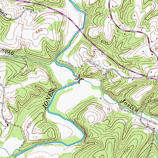 Topographic Map of Joslin Branch, TN