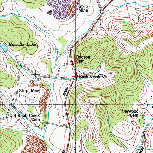 Topographic Map of Knob Creek Church, TN