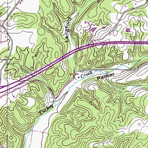 Topographic Map of Langford Hollow, TN