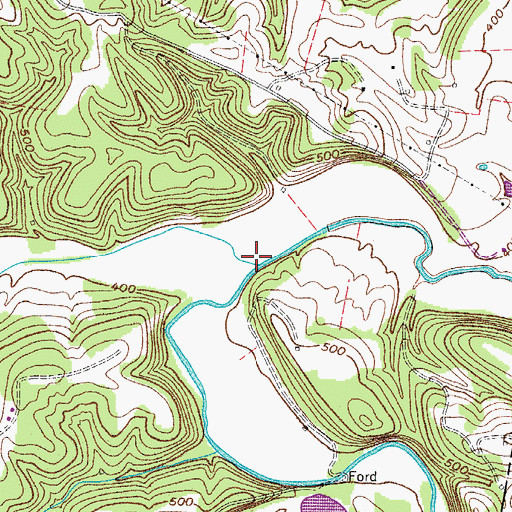 Topographic Map of Little Bartons Creek, TN