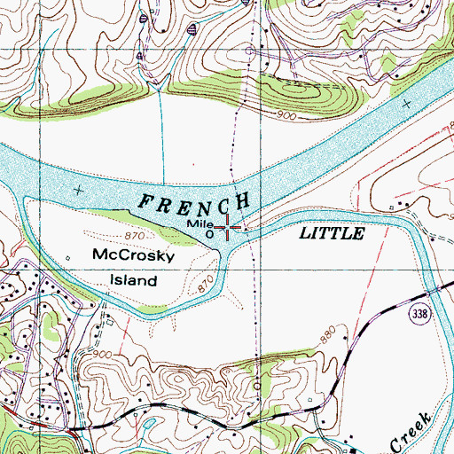 Topographic Map of Little Pigeon River, TN