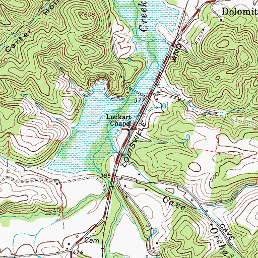 Topographic Map of Lockart Chapel, TN