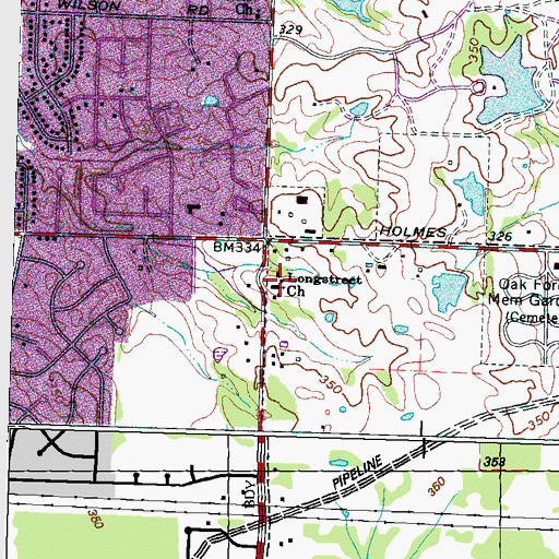 Topographic Map of Longstreet Church, TN