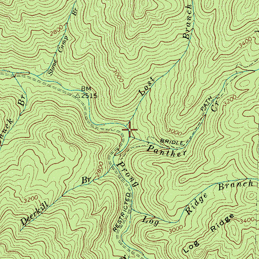 Topographic Map of Lost Branch, TN
