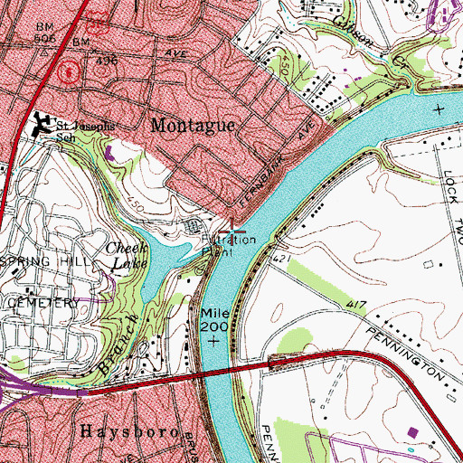 Topographic Map of Loves Branch, TN