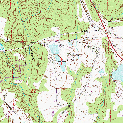 Topographic Map of Powell Lake, AL