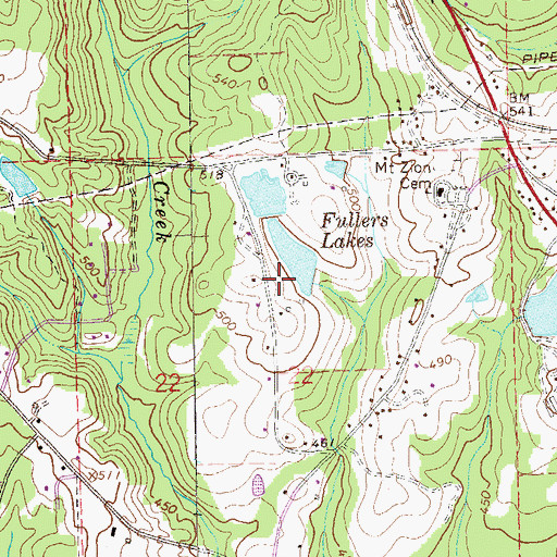 Topographic Map of Clyde Powell Dam, AL