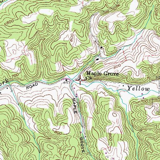 Topographic Map of Maple Grove Missionary Baptist Church, TN