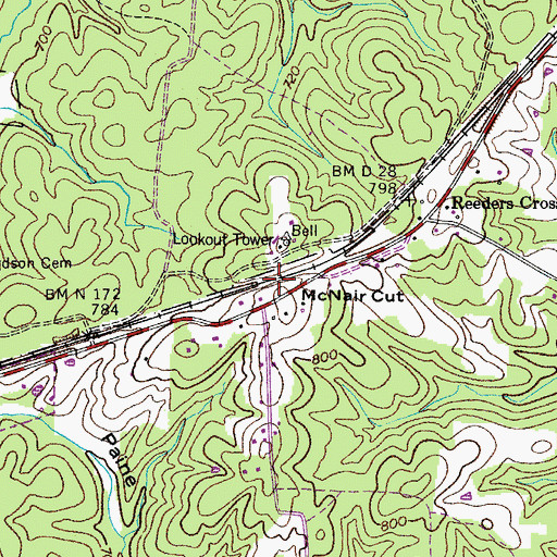 Topographic Map of McNair Cut, TN
