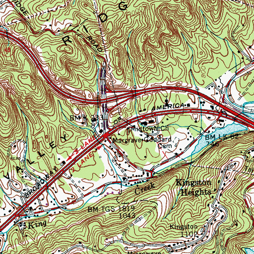 Topographic Map of Midtown Church, TN