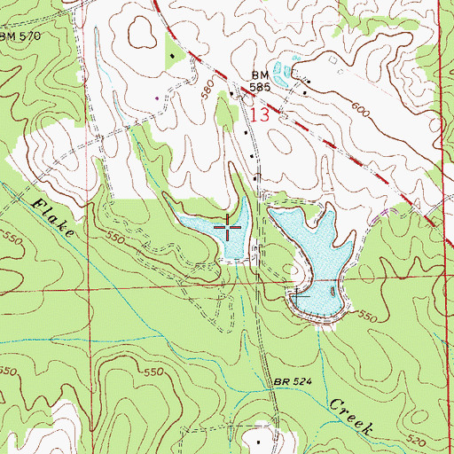 Topographic Map of Pope Lake Number Two, AL
