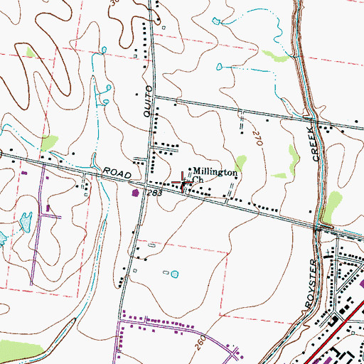 Topographic Map of Millington Church, TN